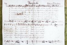 Notenblatt mit Text des Liedes "Stille Nacht, Heilige Nacht!"